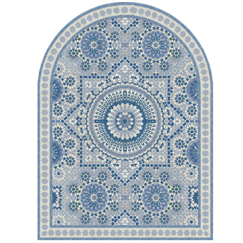 Mosaic House Moroccan tile Clark Medallion 17-1-20-26 White,   Sky Blue,   Sea Blue,   Polar White,    solid zellige, mosaic, zellij, field, pattern, glaze 